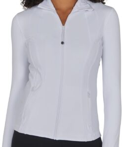 90 Degree By Reflex Full Zip Running Track Jacket Lightweight Athletic Slim Fit Jacket with Thumbholes