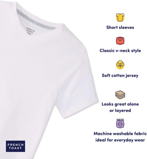 French Toast Boys Short Sleeve V-Neck Tee T-Shirt - Image 2