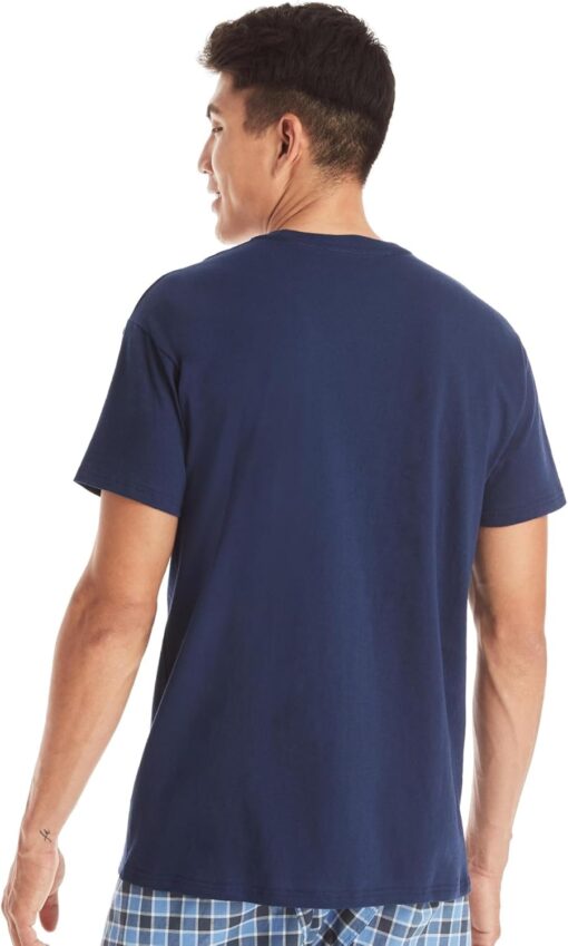 Hanes Men's Pocket Undershirt Pack, Cotton Crew Neck T-Shirt, Moisture Wicking Tee, Assorted 6-Pack - Image 3