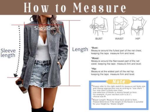 chouyatou Women's Casual Business Open Front Long Sleeve Notch Lapel Office Blazer Jacket - Image 5