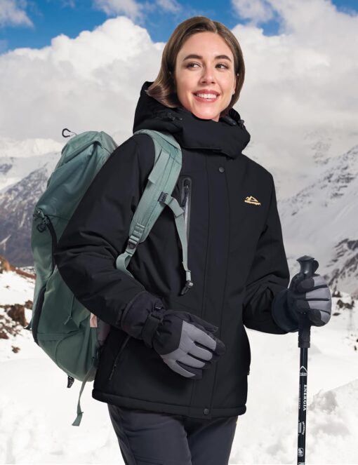 MAGCOMSEN Women's Winter Coats Waterproof Insulated Snow Ski Jacket Hood Fleece Lined Warm Mountain Snowboarding Windbreaker - Image 5