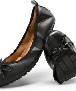 DREAM PAIRS Women's Flats, Foldable Ballet Flats for Women, Bowknot Round Toe Comfort Light Weight Slip-On Dress Shoes