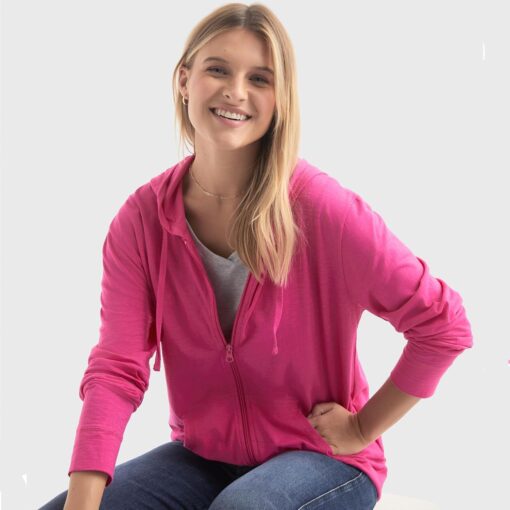 Hanes Women’s Slub Knit Full-Zip Hoodie, Textured Cotton Zip-Up T-Shirt Hoodie for Women - Image 6