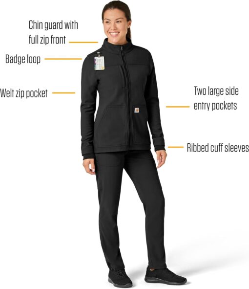 Carhartt Scrubs C81023 Women's Rugged Flex® Modern Fit Bonded Fleece Ja - Image 2