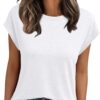 AUTOMET Womens Cap Sleeve Summer Tops T Shirts Business Casual Dressy Spring Fashion Outfits Cute Trendy Clothes 2025