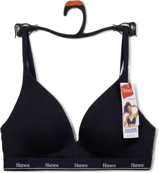 Hanes Women's Originals Full Coverage Contour Wireless Stretch Cotton T-Shirt Bra - Image 5
