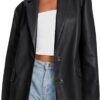 AUTOMET Womens Leather Jackets Going Out Outfits Faux Bomber Winter Coat Fall Fashion Clothes 2024