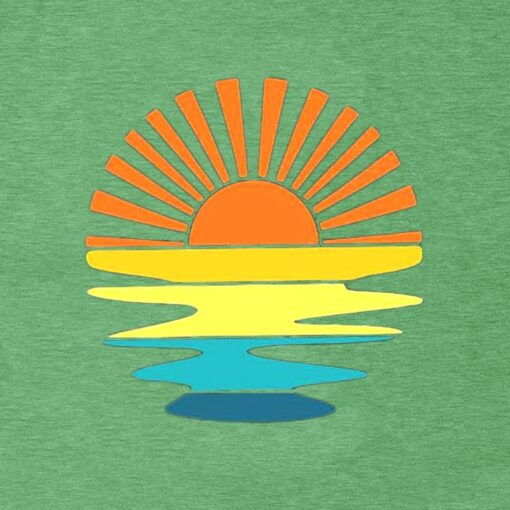 Sunrise Sunset Sunshine T Shirt for Women Outdoor Workout Hawaii Beach Sea Nature Adventure Tee Top - Image 2