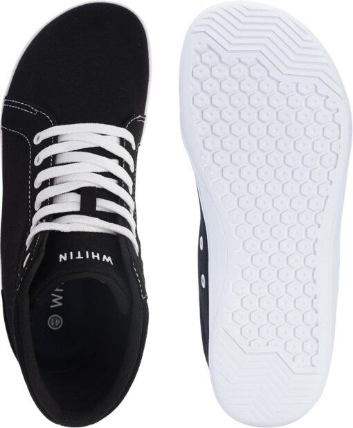 WHITIN Men's Wide Hi-top Minimalist Barefoot Sneakers | Zero Drop Sole | Cushioned Ankle Support - Image 5