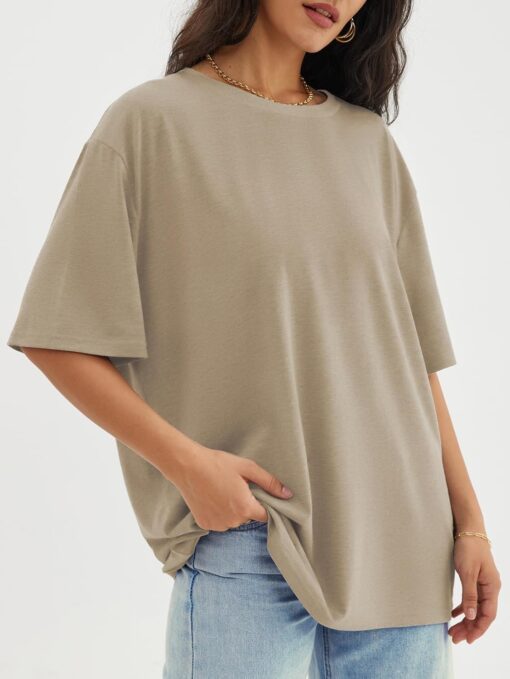 ATHMILE Womens Oversized T Shirts Loose Fit Crewneck Short Sleeve Tops Summer Casual Blouse Y2K 2025 Basic Tee Beach - Image 4