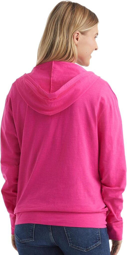 Hanes Women’s Slub Knit Full-Zip Hoodie, Textured Cotton Zip-Up T-Shirt Hoodie for Women - Image 3