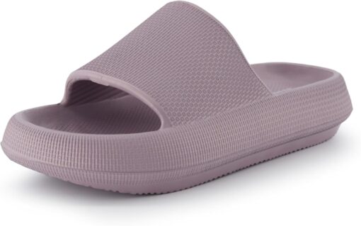CUSHIONAIRE Feather EVA Slides for Women – Comfortable Slip On Womens Slippers, Indoor Outdoor Shower Shoes, Beach Essential Cloud Slides - Image 7