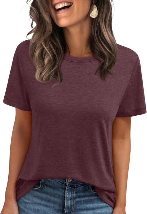 AUTOMET Summer Tops Womens Spring Short Sleeve Shirts Beach Vacation Clothes Fashion Plus Size Tshirts for Teen Girls 2025