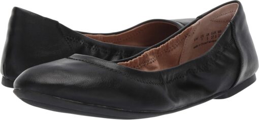 Amazon Essentials Women's Belice Slip On Ballet Flat, Black Faux Leather, 12 Wide - Image 7