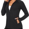 TACVASEN Women's Workout Jackets Lightweight Athletic Jacket Zip Up UPF 50+ UV Protection Long Sleeve Sun Shirt