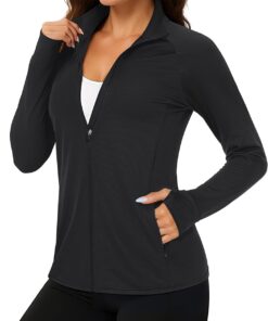 TACVASEN Women's Workout Jackets Lightweight Athletic Jacket Zip Up UPF 50+ UV Protection Long Sleeve Sun Shirt