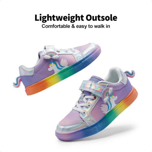 DREAM PAIRS Girls Shoes Toddler Sneakers Rainbow Storybook Casual School Walking Footwear for Toddler/Little Kids - Image 5