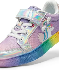DREAM PAIRS Girls Shoes Toddler Sneakers Rainbow Storybook Casual School Walking Footwear for Toddler/Little Kids
