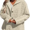 EVALESS Women's Lightweight Diamond Quilted Jacket Casual Winter Open Front Button Down Puffer Coat Outwear Cardigan