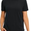 CRZ YOGA Women's Pima Cotton Short Sleeve Workout Shirts Casual Yoga T-Shirt Soft Athletic Top