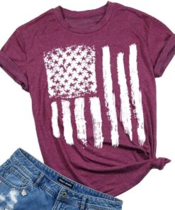 Patriotic Shirts for Women American Flag Shirt 4th of July Tshirt Graphic Tees Casual Short Sleeve Tee Top