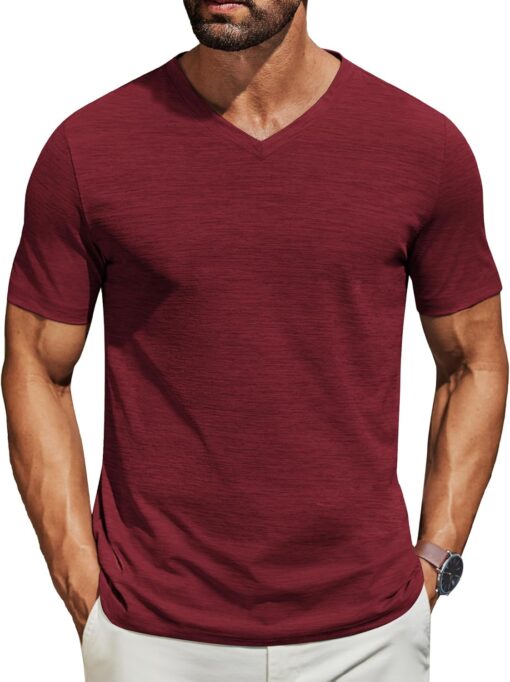 COOFANDY Men's T Shirts Short Sleeve Classic V Neck T-Shirt Casual Summer Basic Tee Shirt