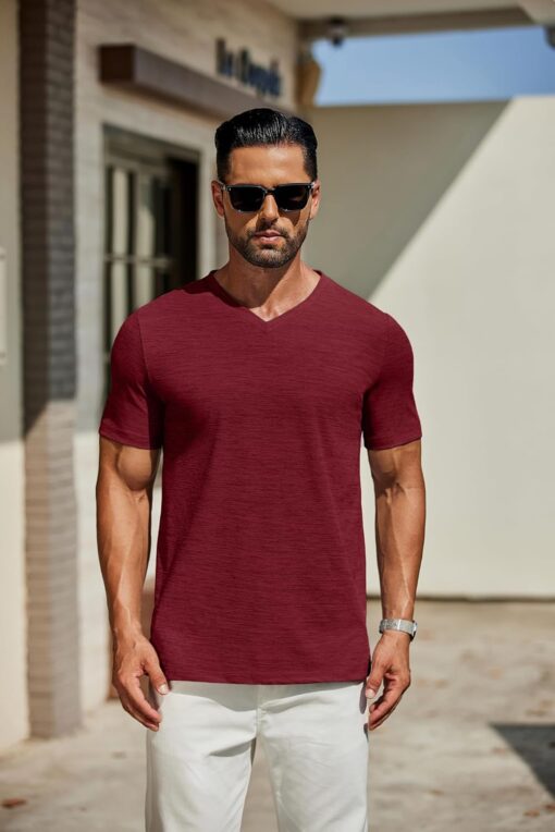 COOFANDY Men's T Shirts Short Sleeve Classic V Neck T-Shirt Casual Summer Basic Tee Shirt - Image 2