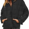 Muchpow Women's Lightweight Down Coat Long Sleeve Full Zipper Oversized Packable Short Puffer Jackets