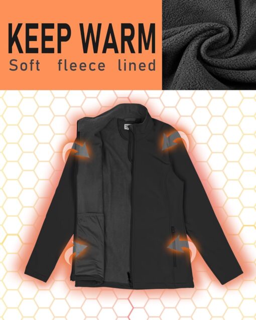 33,000ft Women's Lightweight Softshell Jacket Fleece Lined Windbreaker Waterproof Warm Jacket for Running Golf Hiking - Image 6
