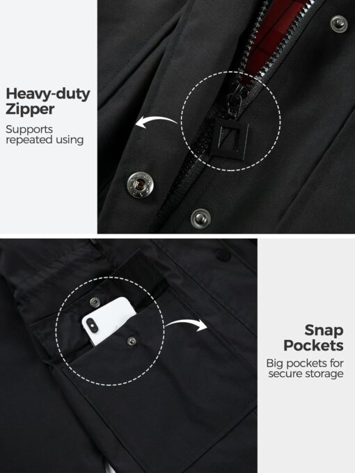 SaphiRose Women's Waterproof Rain Jacket Lightweight Raincoat Hooded Windbreaker Trench Coat - Image 5