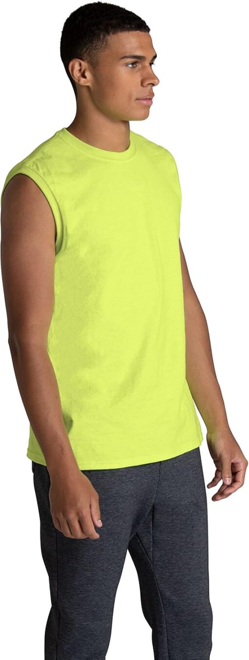 Fruit of the Loom Men's EverSoft Cotton Sleeveless Moisture Wicking T-Shirts with Odor Control - Image 3