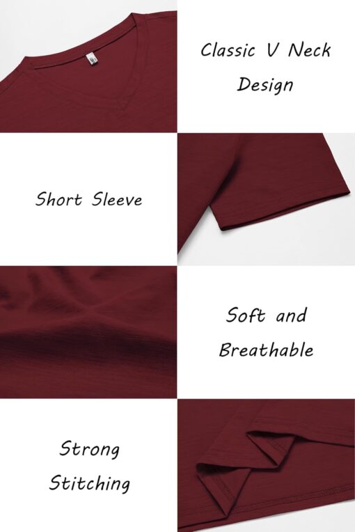 COOFANDY Men's T Shirts Short Sleeve Classic V Neck T-Shirt Casual Summer Basic Tee Shirt - Image 5