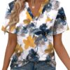 WEESO Womens Tops Summer Short Sleeve V Neck Blouses Business Casual Loose Fit Tshirts Trendy Fashion Outfits