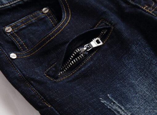 RXXKKK Men's Classic Zipper Biker Regular Fit Flex Jean - Image 5