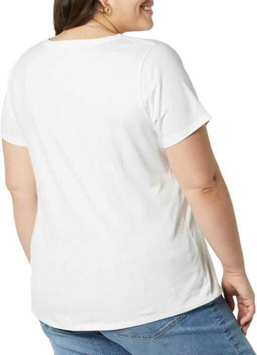 Amazon Essentials Women's Regular-Fit 100% Cotton Short-Sleeve Crewneck T-Shirt (Available in Plus Size), Pack of 2 - Image 3
