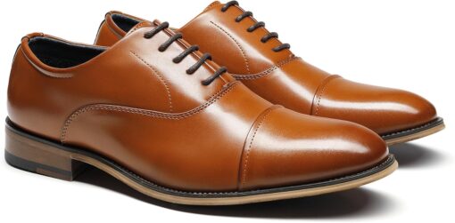Bruno Marc Men's Lace Up Soft Cap-Toe Formal Dress Shoes - Image 3