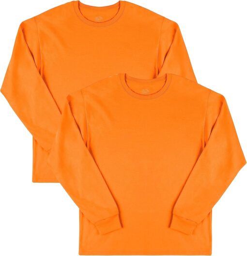 Fruit of the Loom Men's Eversoft Cotton Long Sleeve T Shirts, Breathable & Moisture Wicking with Odor Control