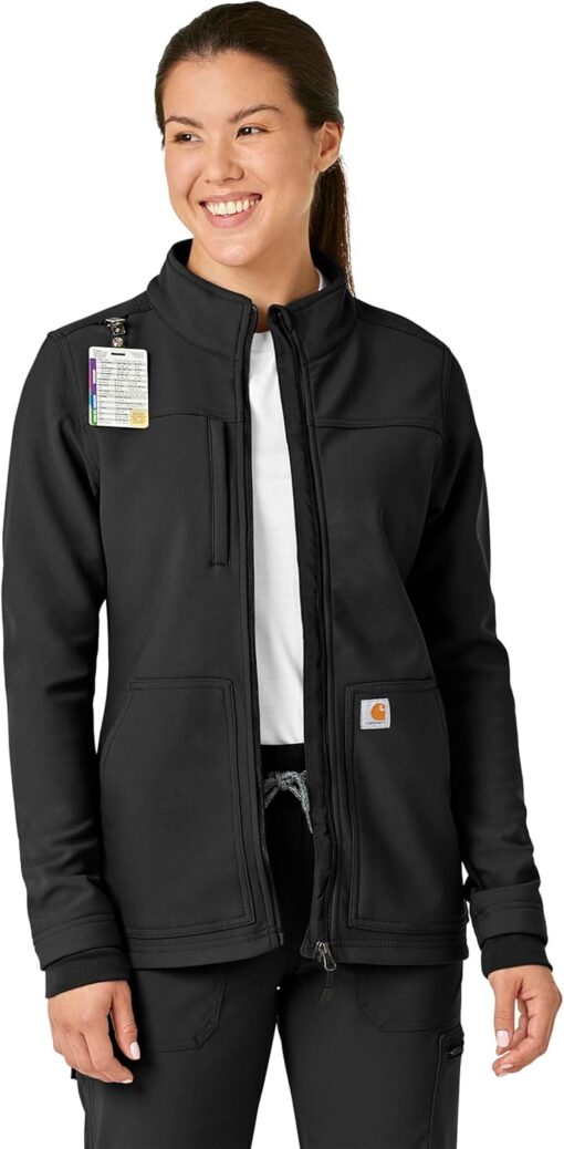Carhartt Scrubs C81023 Women's Rugged Flex® Modern Fit Bonded Fleece Ja - Image 3