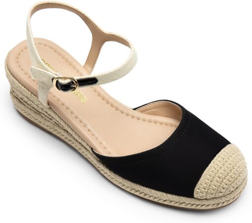 DREAM PAIRS Women's Wedge Sandals, Closed Toe Espadrilles Platform Wedge Heels with Adjustable Ankle Straps and Comfortable Cushion Insoles - Image 5