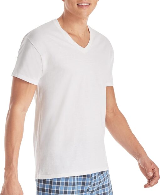 Hanes Ultimate Men's 6-Pack Best V-Neck T-Shirt - Image 4