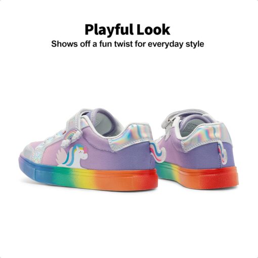 DREAM PAIRS Girls Shoes Toddler Sneakers Rainbow Storybook Casual School Walking Footwear for Toddler/Little Kids - Image 4