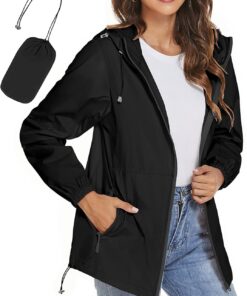 TCOT Womens Rain Jackets Waterproof Windbreaker Jackets lightweight Portable Rain Coat