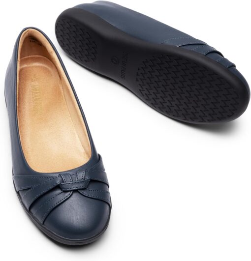DREAM PAIRS Women’s Ballet Flats, Comfortable Round Toe Slip on Dressy Work Office Shoes with Arch Support - Image 4