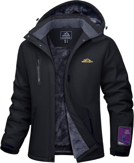 MAGCOMSEN Women's Winter Coats Waterproof Insulated Snow Ski Jacket Hood Fleece Lined Warm Mountain Snowboarding Windbreaker