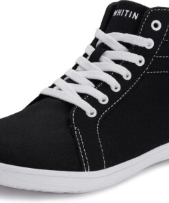 WHITIN Men's Wide Hi-top Minimalist Barefoot Sneakers | Zero Drop Sole | Cushioned Ankle Support