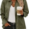 EVALESS Jackets for Women Fall Fashion 2025 Lightweight Coat Button Down Cropped Shackets With Pockets