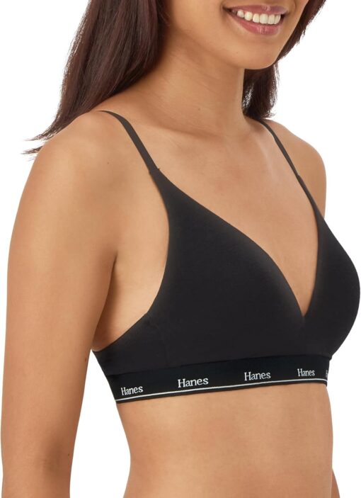 Hanes Women's Originals Full Coverage Contour Wireless Stretch Cotton T-Shirt Bra - Image 2