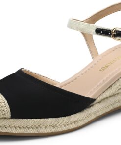 DREAM PAIRS Women's Wedge Sandals, Closed Toe Espadrilles Platform Wedge Heels with Adjustable Ankle Straps and Comfortable Cushion Insoles