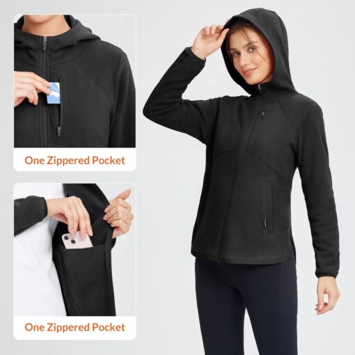 baleaf Women's Fleece Thermal Jacket Hooded Polar Warm Winter Lightweight Jackets Cold Weather Running Hiking Casual Outdoor - Image 4