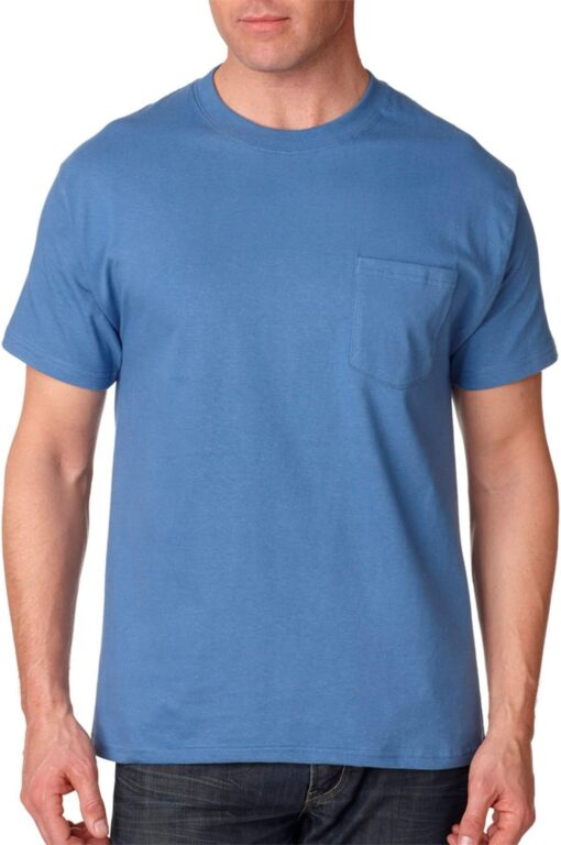 Hanes Mens Beefy-t Pocket T-shirt, Heavyweight Cotton Tee For Men, Full-cut 1 Or 2 Pack Fashion-t-shirts, Navy - 1 Pack, Large US - Image 2
